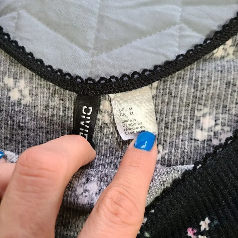 H&M Divided ribbed floral dress